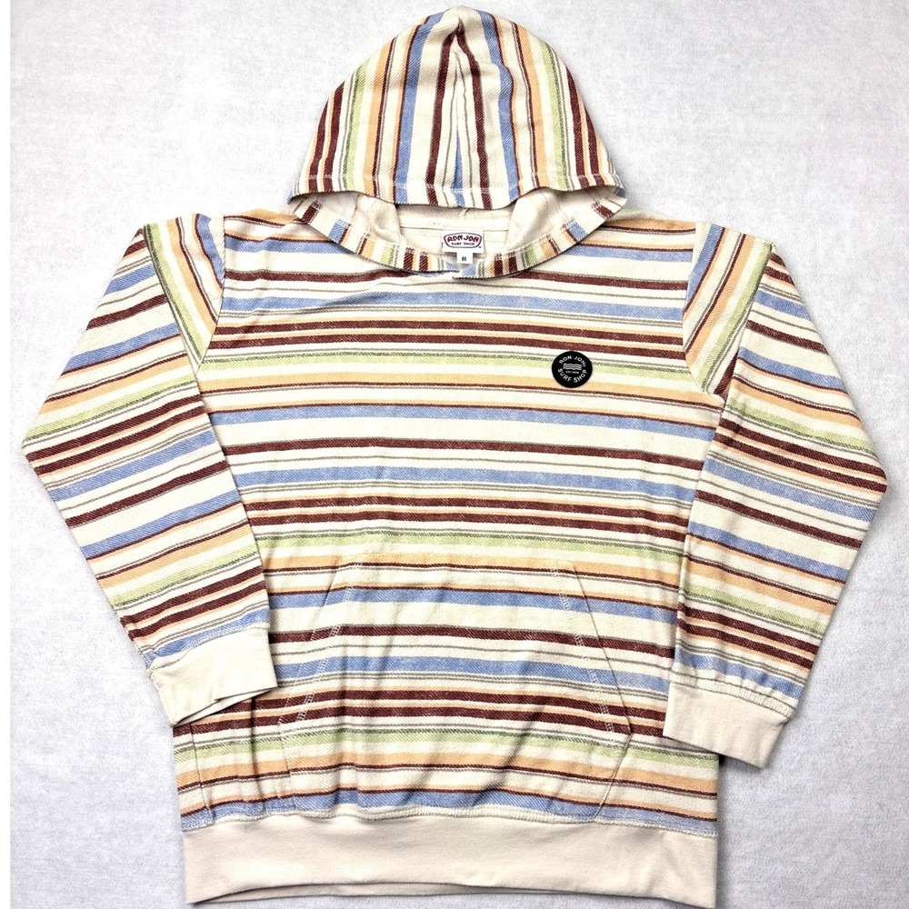 Ron Jon Surf Shop Mens Medium Striped Pullover Hoodie Sweatshirt Multicolor M